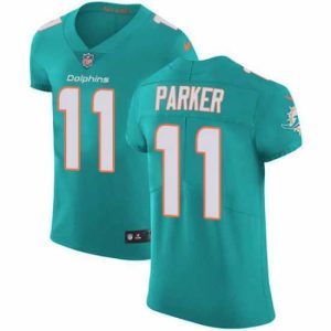 Premium Nike Dolphins #11 DeVante Parker Aqua Green Team Color Mens Stitched NFL Vapor Untouchable Elite Jersey