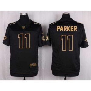 Premium Nike Dolphins #11 DeVante Parker Black Mens Stitched NFL Elite Pro Line Gold Collection Jersey