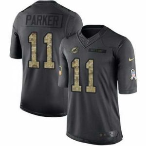 Outstanding Nike Dolphins #11 DeVante Parker Black Mens Stitched NFL Limited 2016 Salute to Service Jersey
