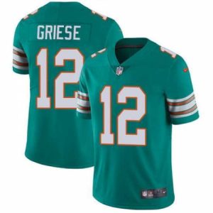 Superb Nike Dolphins #12 Bob Griese Aqua Green Alternate Mens Stitched NFL Vapor Untouchable Limited Jersey