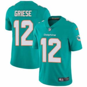High quality Nike Dolphins #12 Bob Griese Aqua Green Team Color Mens Stitched NFL Vapor Untouchable Limited Jersey
