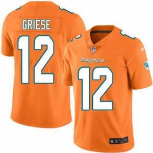 Finest Nike Dolphins #12 Bob Griese Orange Mens Stitched NFL Limited Rush Jersey