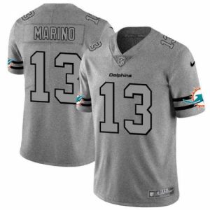 Gorgeous Nike Dolphins 13 Dan Marino 2019 Gray Gridiron Gray Vapor Untouchable Limited Jersey