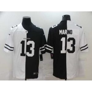 Outstanding Nike Dolphins 13 Dan Marino Black And White Split Vapor Untouchable Limited Jersey