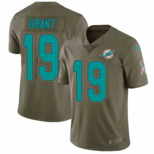 Superior Nike Dolphins #19 Jakeem Grant Olive Stitched NFL Limited 2017 Salute To Service Jersey