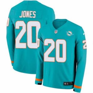 Marvelous Nike Dolphins 20 Reshad Jones Aqua Green Team Color s Stitched NFL Limited Therma Long Sleeve Jersey