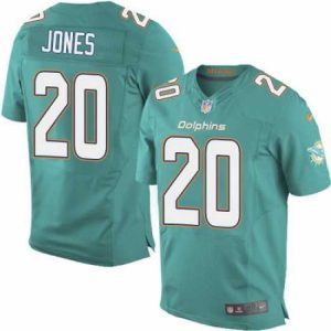 Premium Nike Dolphins #20 Reshad Jones Aqua Green Team Color Mens Stitched NFL New Elite Jersey
