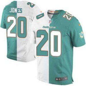 Marvelous Nike Dolphins #20 Reshad Jones Aqua Green White Mens Stitched NFL Elite Split Jersey