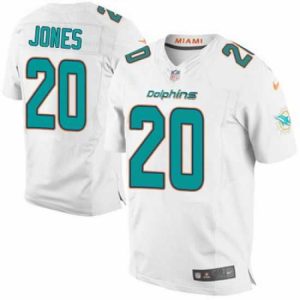 Exceptional Nike Dolphins #20 Reshad Jones White Mens Stitched NFL New Elite Jersey