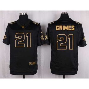 Superb Nike Dolphins #21 Brent Grimes Black Mens Stitched NFL Elite Pro Line Gold Collection Jersey