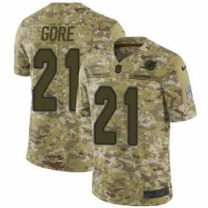 Superb Nike Dolphins #21 Frank Gore Camo Mens Stitched NFL Limited 2018 Salute To Service Jersey