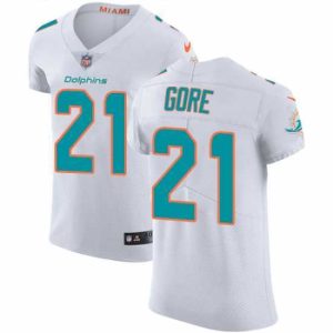 Finest Nike Dolphins #21 Frank Gore White Mens Stitched NFL Vapor Untouchable Elite Jersey