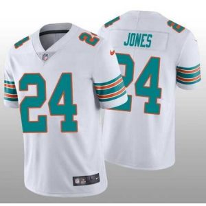 Superb Nike Dolphins 24 Byron Jones White Throwback Vapor Untouchable Limited Jersey