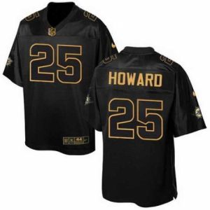 Premium Nike Dolphins #25 Xavien Howard Black Mens Stitched NFL Elite Pro Line Gold Collection Jersey