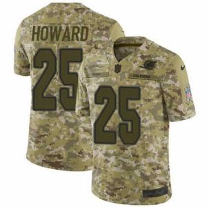 Exquisite Nike Dolphins #25 Xavien Howard Camo Mens Stitched NFL Limited 2018 Salute To Service Jersey