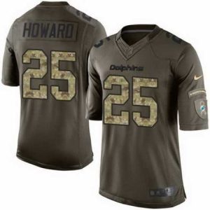 Marvelous Nike Dolphins #25 Xavien Howard Green Mens Stitched NFL Limited Salute to Service Jersey