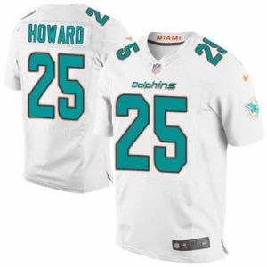 Finest Nike Dolphins #25 Xavien Howard White Mens Stitched NFL New Elite Jersey
