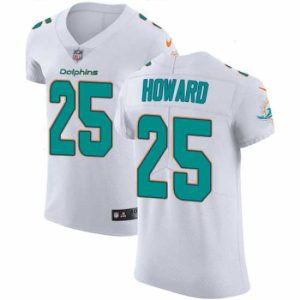 Exquisite Nike Dolphins #25 Xavien Howard White Mens Stitched NFL Vapor Untouchable Elite Jersey