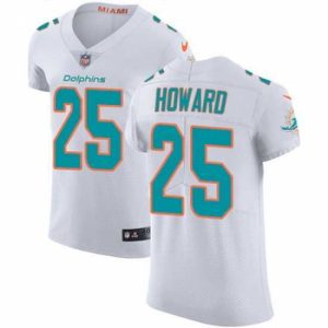 Marvelous Nike Dolphins #25 Xavien Howard White Mens Stitched NFL Vapor Untouchable Elite Jersey