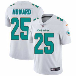Outstanding Nike Dolphins #25 Xavien Howard White Mens Stitched NFL Vapor Untouchable Limited Jersey