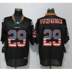 Premium Nike Dolphins #29 Minkah Fitzpatrick Black USA Flag Fashion Elite Jersey 1