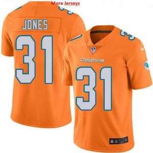Superior Nike Dolphins 31 Byron Jones Orange Stitched NFL Limited Rush Jersey