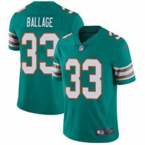 Gorgeous Nike Dolphins #33 Kalen Ballage Aqua Green Alternate Mens Stitched NFL Vapor Untouchable Limited Jersey