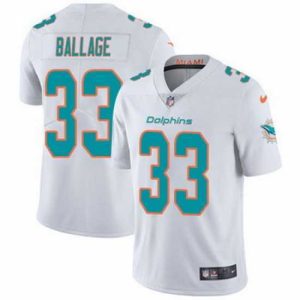 Exceptional Nike Dolphins #33 Kalen Ballage White Mens Stitched NFL Vapor Untouchable Limited Jersey