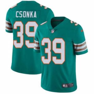 Marvelous Nike Dolphins #39 Larry Csonka Aqua Green Alternate Mens Stitched NFL Vapor Untouchable Limited Jersey