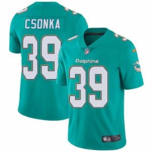 Finest Nike Dolphins #39 Larry Csonka Aqua Green Team Color Mens Stitched NFL Vapor Untouchable Limited Jersey