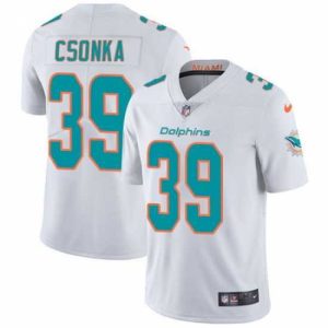 Gorgeous Nike Dolphins #39 Larry Csonka White Mens Stitched NFL Vapor Untouchable Limited Jersey