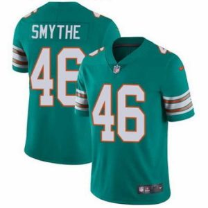 Premium Nike Dolphins #46 Durham Smythe Aqua Green Alternate Mens Stitched NFL Vapor Untouchable Limited Jersey
