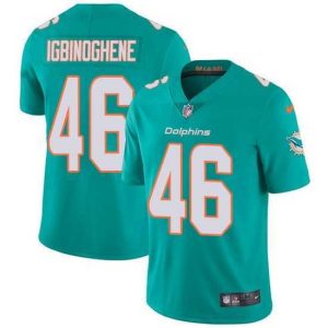 Outstanding Nike Dolphins 46 Noah Igbinoghene Aqua Green Team Color Stitched NFL Vapor Untouchable Limited Jersey