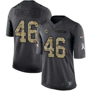 Exceptional Nike Dolphins 46 Noah Igbinoghene Black Stitched NFL Limited 2016 Salute to Service Jersey