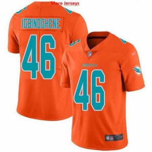 Marvelous Nike Dolphins 46 Noah Igbinoghene Orange Stitched NFL Limited Inverted Legend Jersey