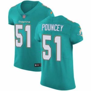 Exquisite Nike Dolphins #51 Mike Pouncey Aqua Green Team Color Mens Stitched NFL Vapor Untouchable Elite Jersey