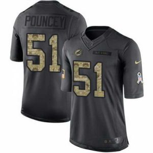 Finest Nike Dolphins #51 Mike Pouncey Black Mens Stitched NFL Limited 2016 Salute to Service Jersey