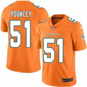 Superb Nike Dolphins #51 Mike Pouncey Orange Mens Stitched NFL Limited Rush Jersey