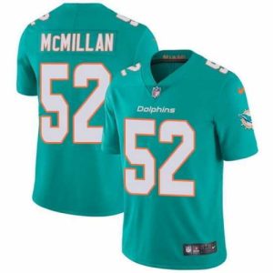 Premium Nike Dolphins #52 Raekwon McMillan Aqua Green Team Color Mens Stitched NFL Vapor Untouchable Limited Jersey