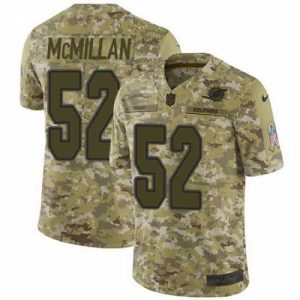 Exceptional Nike Dolphins #52 Raekwon McMillan Camo Mens Stitched NFL Limited 2018 Salute To Service Jersey
