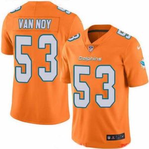 Exceptional Nike Dolphins 53 Kyle Van Noy Orange Stitched NFL Limited Rush Jersey