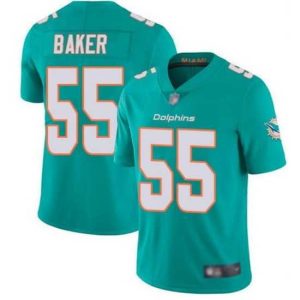 High quality Nike Dolphins 55 Jerome Baker Aqua Vapor Untouchable Limited Jersey