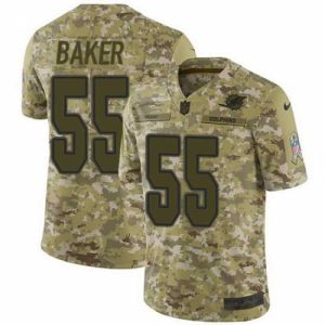 Exquisite Nike Dolphins #55 Jerome Baker Camo Mens Stitched NFL Limited 2018 Salute To Service Jersey