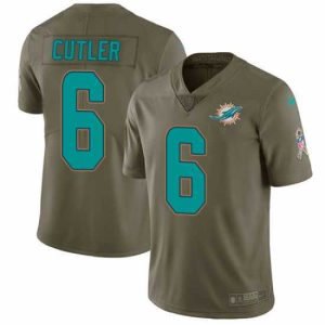 Superb Nike Dolphins #6 Jay Cutler Olive Mens Stitched NFL Limited 2017 Salute to Service Jersey