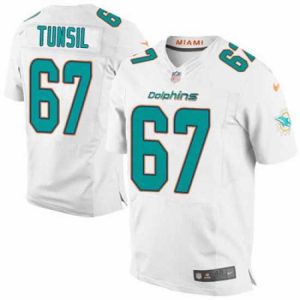 Exquisite Nike Dolphins #67 Laremy Tunsil White Mens Stitched NFL New Elite Jersey