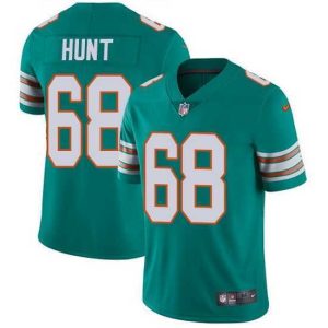 Marvelous Nike Dolphins 68 Robert Hunt Aqua Green Alternate Stitched NFL Vapor Untouchable Limited Jersey