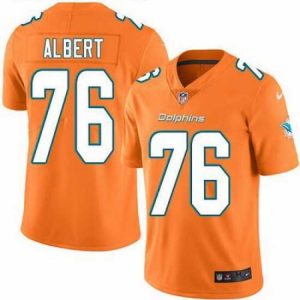 Superb Nike Dolphins #76 Branden Albert Orange Mens Stitched NFL Limited Rush Jersey