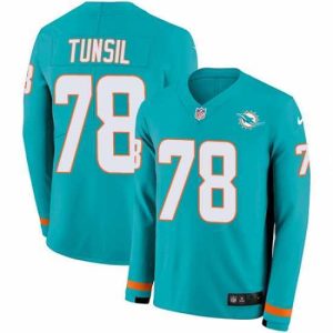 Exceptional Nike Dolphins 78 Laremy Tunsil Aqua Green Team Color s Stitched NFL Limited Therma Long Sleeve Jersey