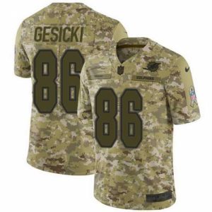 Finest Nike Dolphins #86 Mike Gesicki Camo Mens Stitched NFL Limited 2018 Salute To Service Jersey