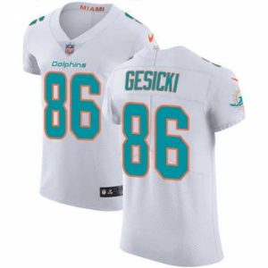 Superior Nike Dolphins #86 Mike Gesicki White Mens Stitched NFL Vapor Untouchable Elite Jersey